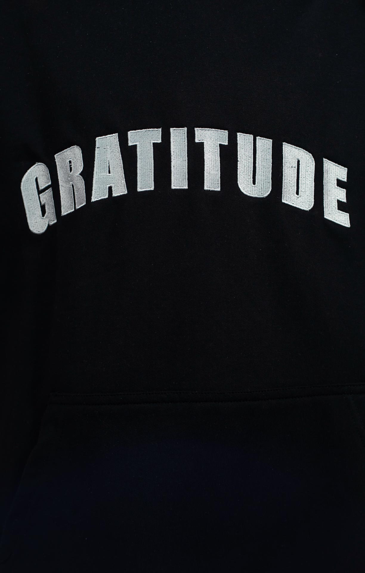 Black Gratitude Embroidered 2 Color Hoodie